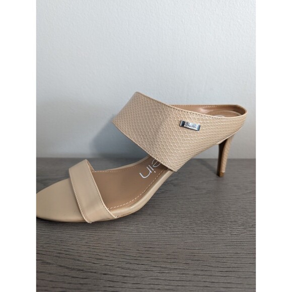 CALVIN KLEIN NEW Women Lorinda Snakeskin Embossed Heel Tan Size 9.5 - Picture 5 of 8